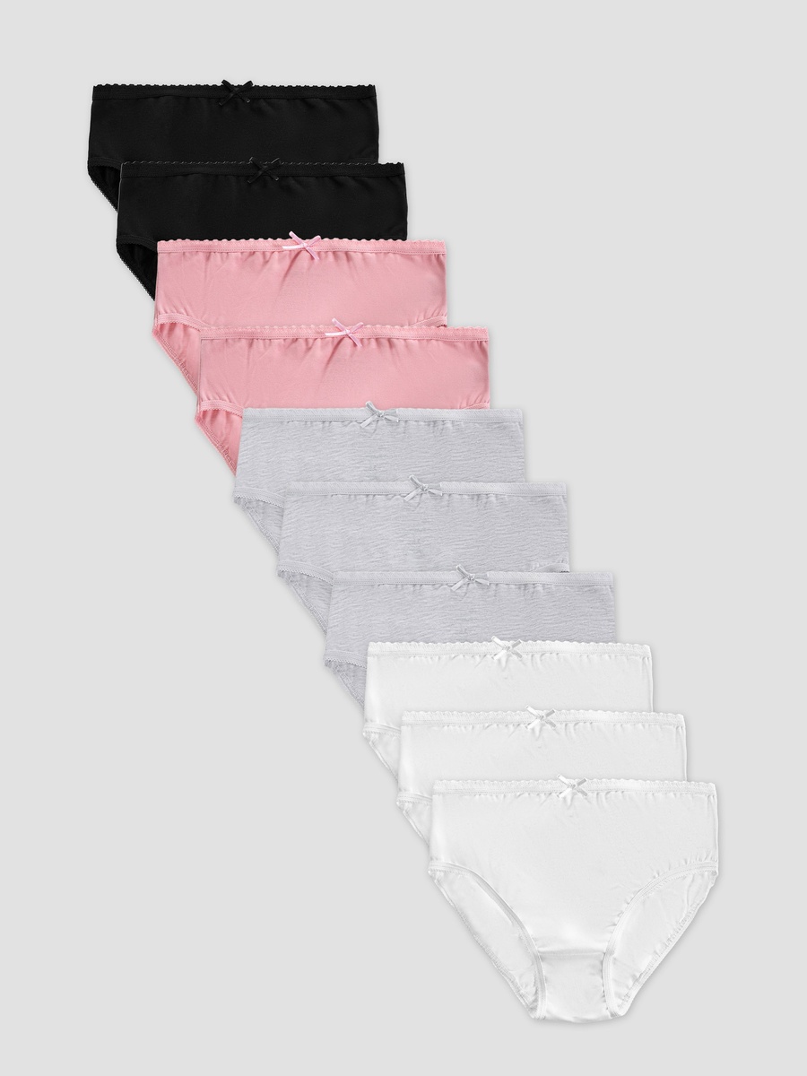 Cotton Briefs with Bow Accent - Set of 10