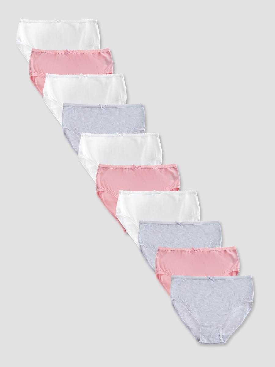 Cotton Briefs with Bow Detail - Set of 10