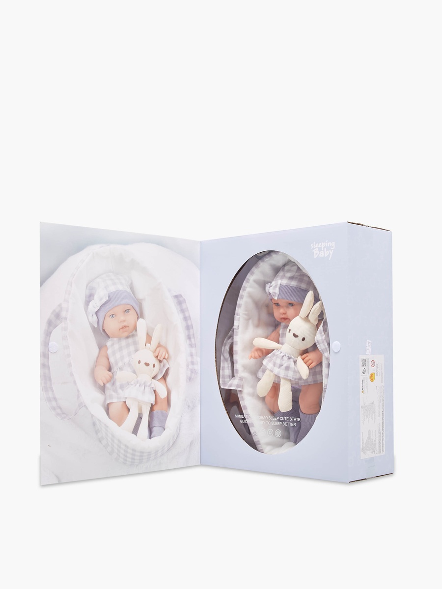 Baby Doll Playset with Bunny and Carry Basket - 35 cm