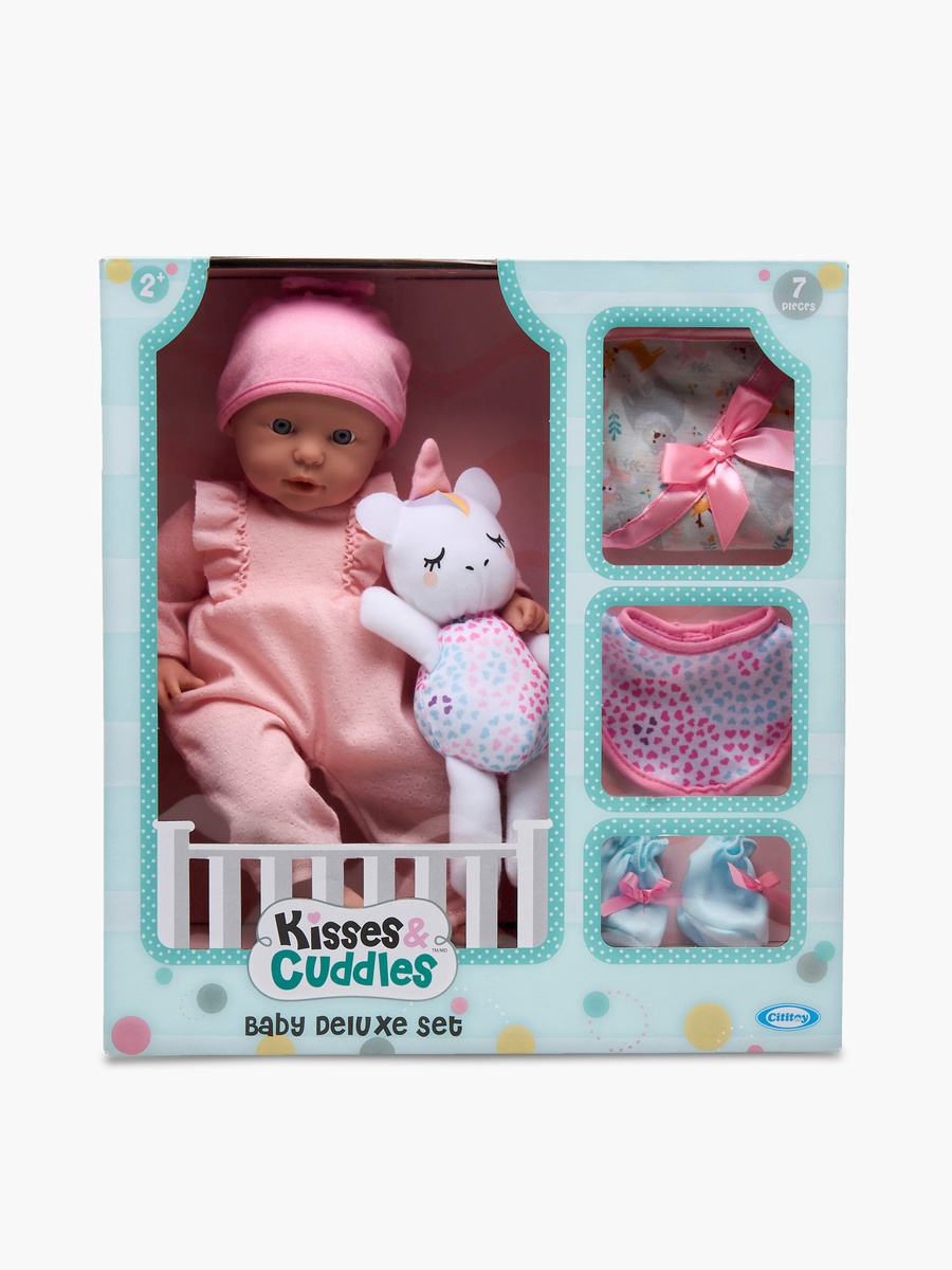 Kisses Cuddles Baby Deluxe Doll Playset - 38 cm