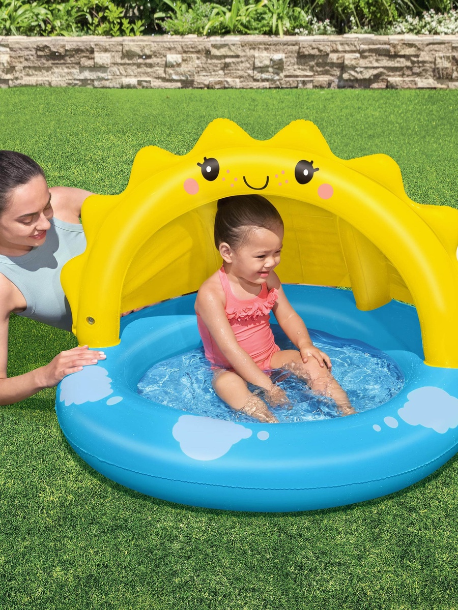 Sunny Days Shaded Inflatable Kiddie Pool - 101x97x71 cm