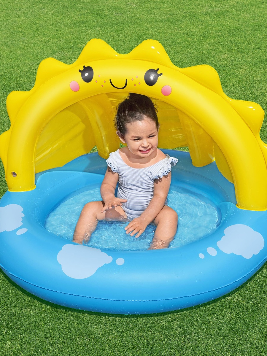 Sunny Days Shaded Inflatable Kiddie Pool - 101x97x71 cm
