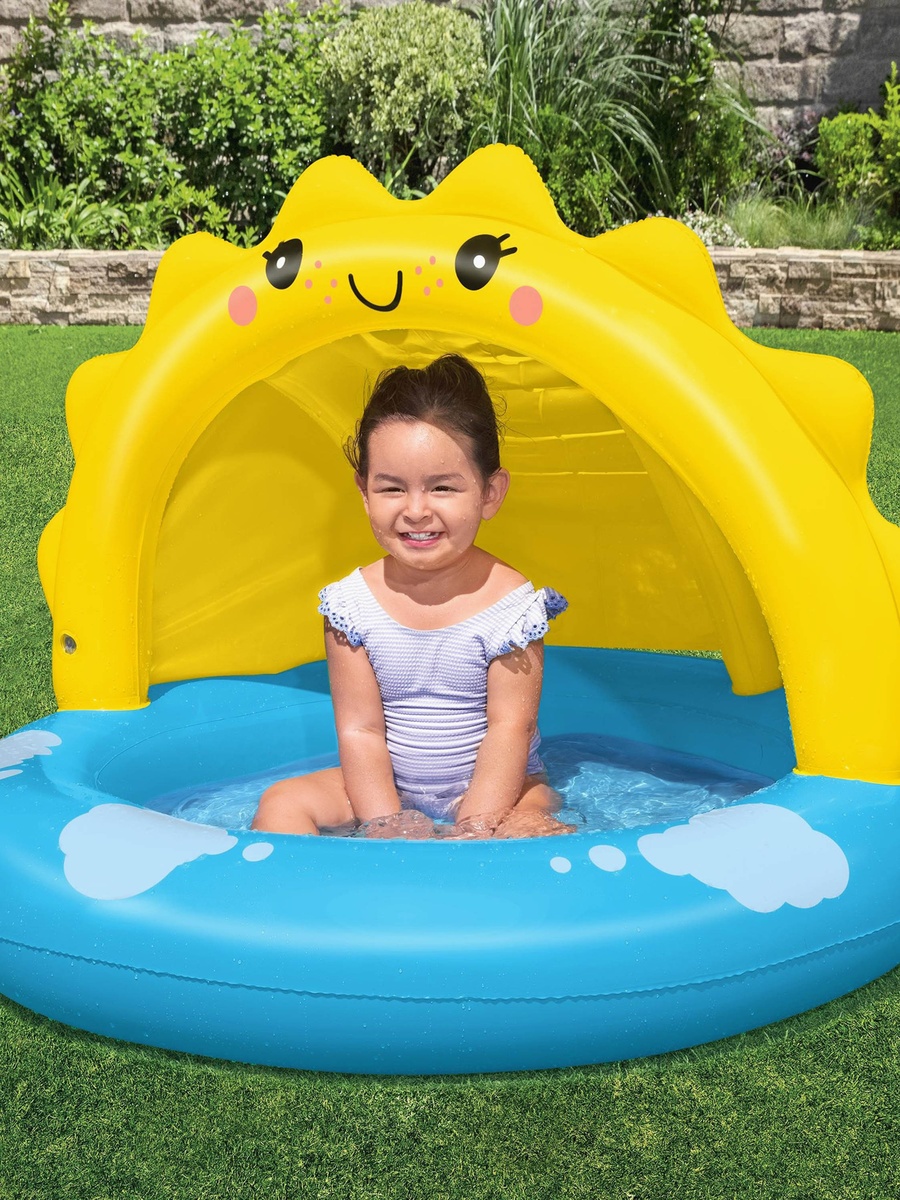 Sunny Days Shaded Inflatable Kiddie Pool - 101x97x71 cm