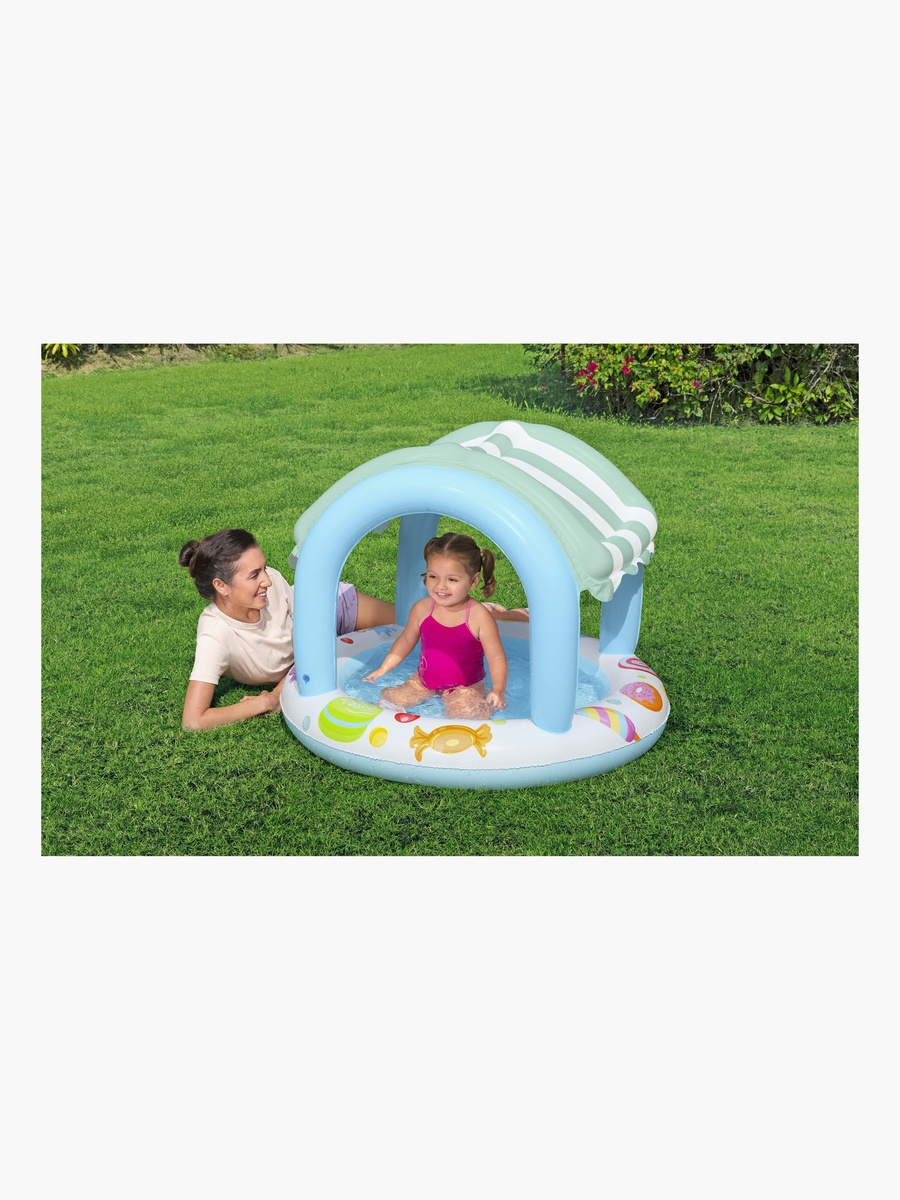 Sweet Shoppe Shaded Inflatable Swimming Pool- 104x104x84