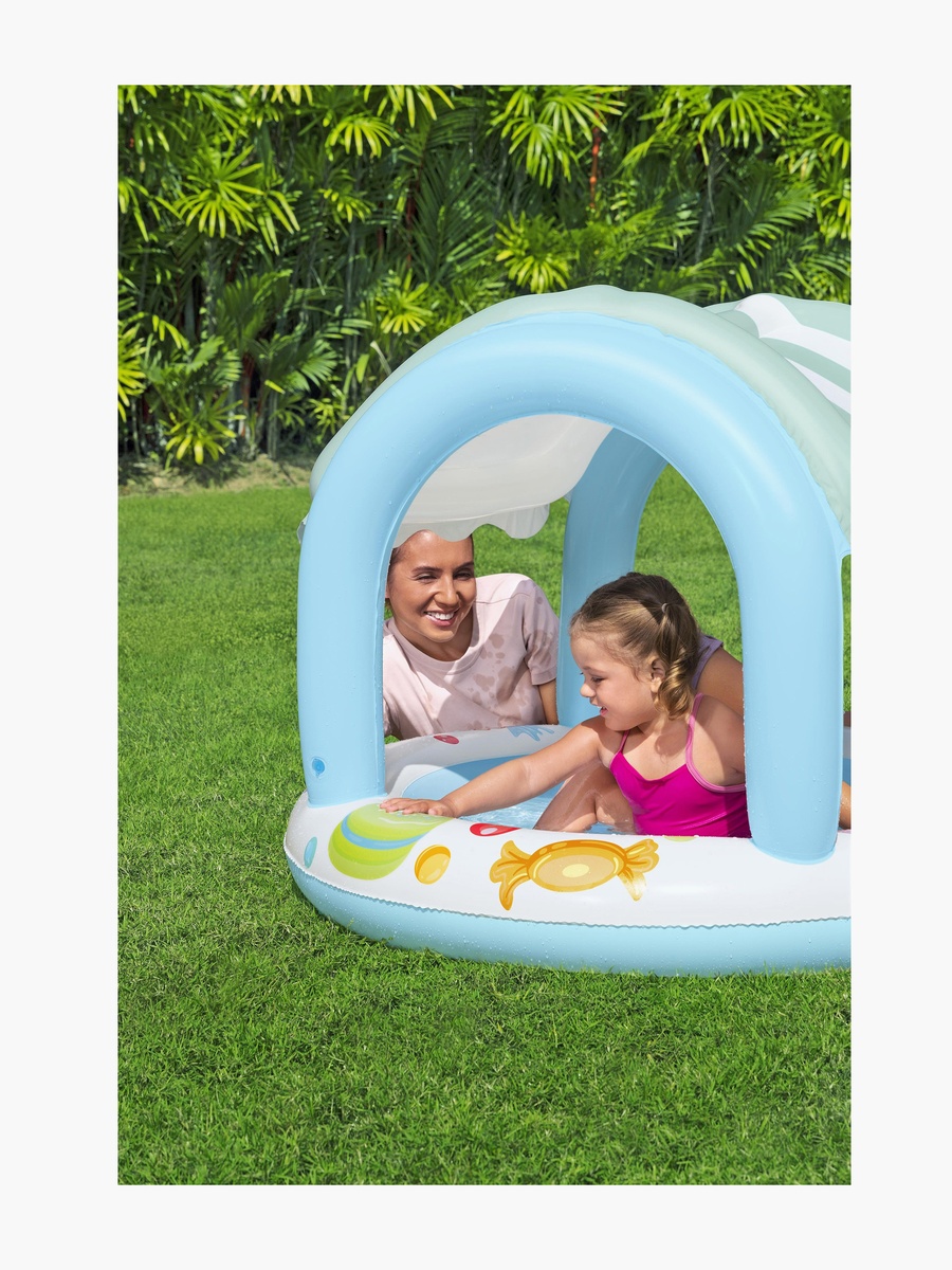 Sweet Shoppe Shaded Inflatable Swimming Pool- 104x104x84