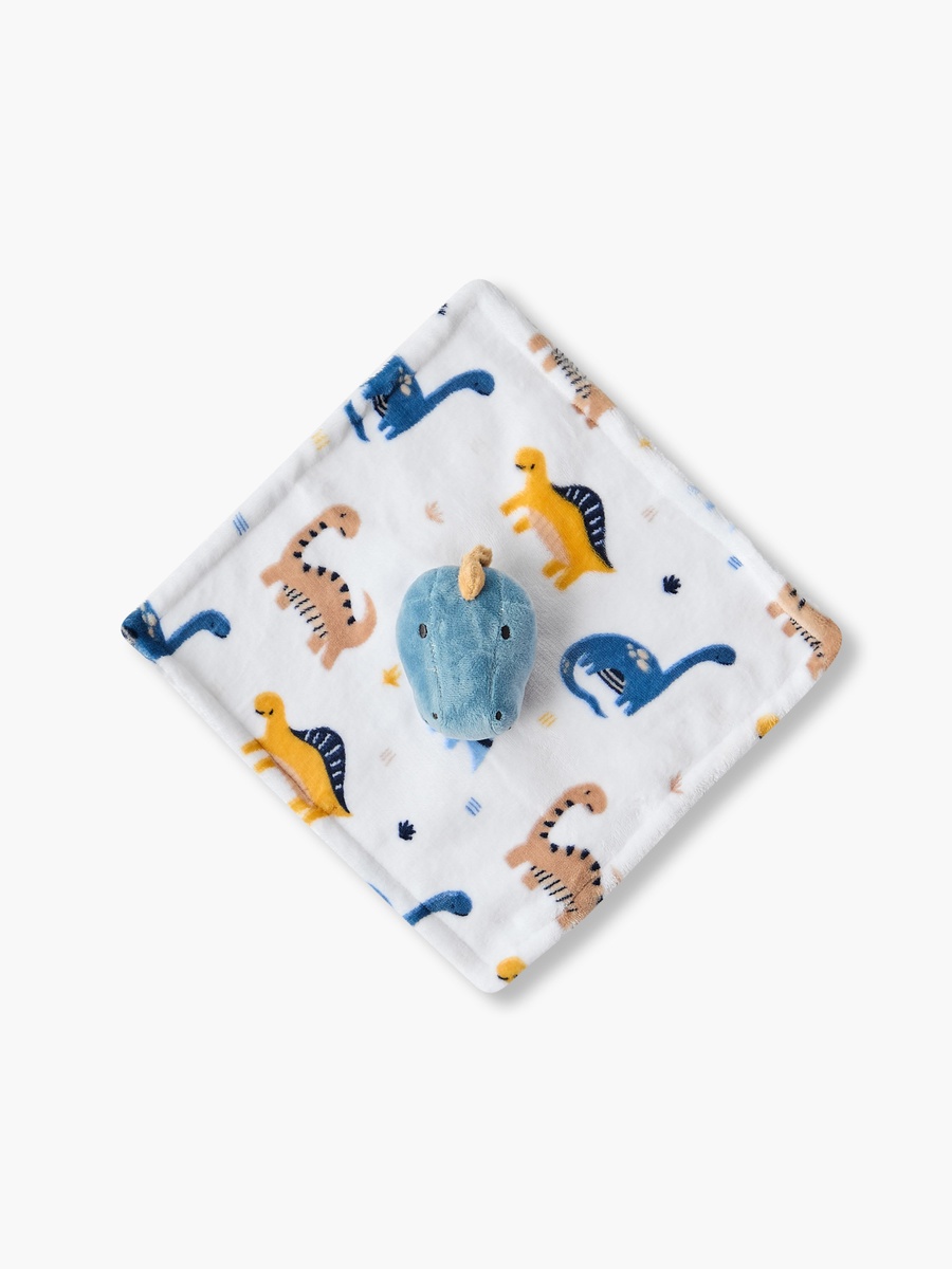 Raschel Blanket and Security Blanket with Dinosaur Print - 75x100 cm