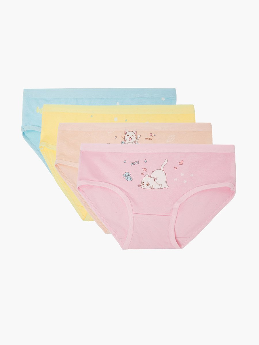 Pack of 4 - Printed Cotton Briefs