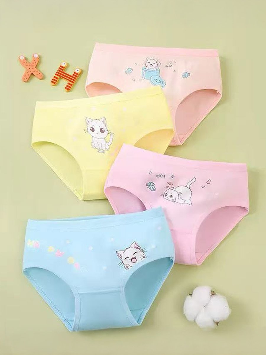 Pack of 4 - Printed Cotton Briefs