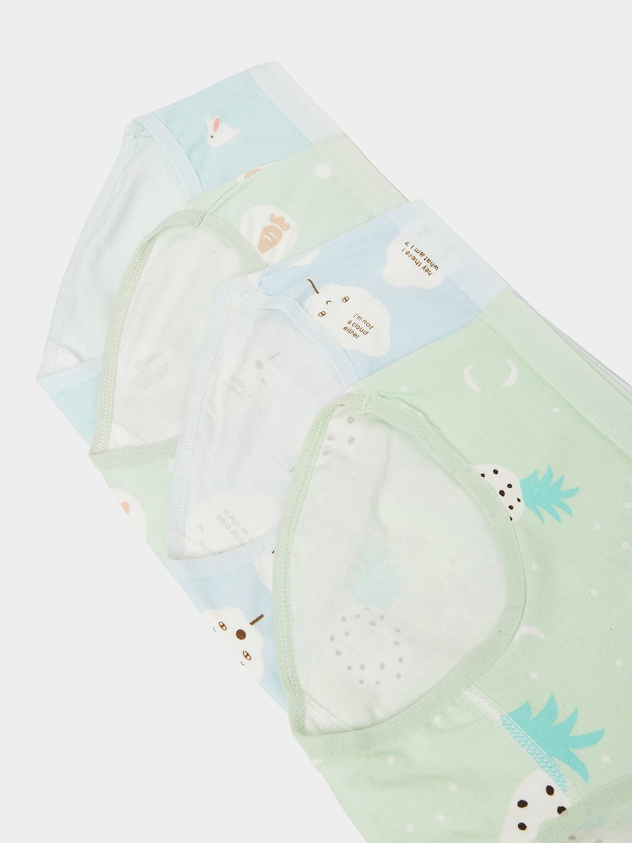 Pack of 4 - Printed Cotton Briefs