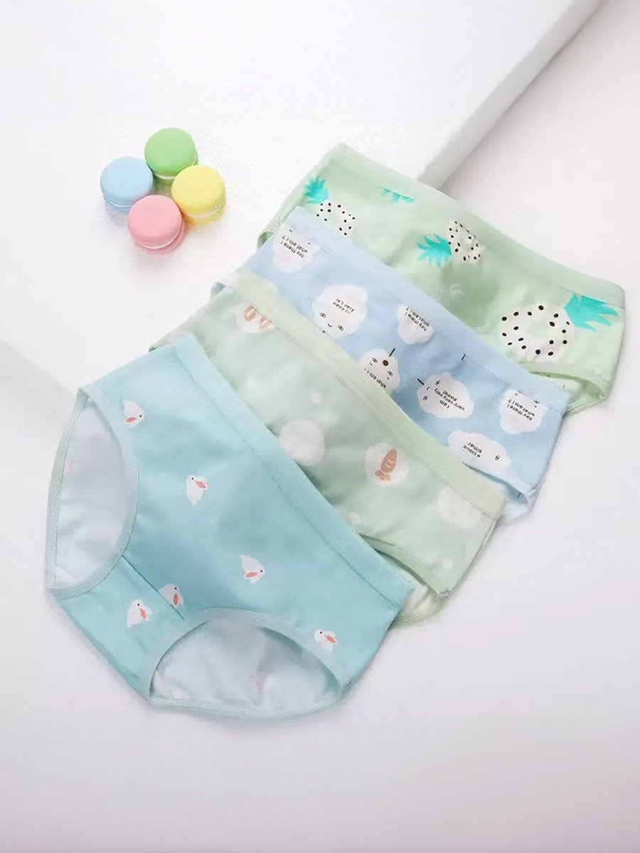 Pack of 4 - Printed Cotton Briefs