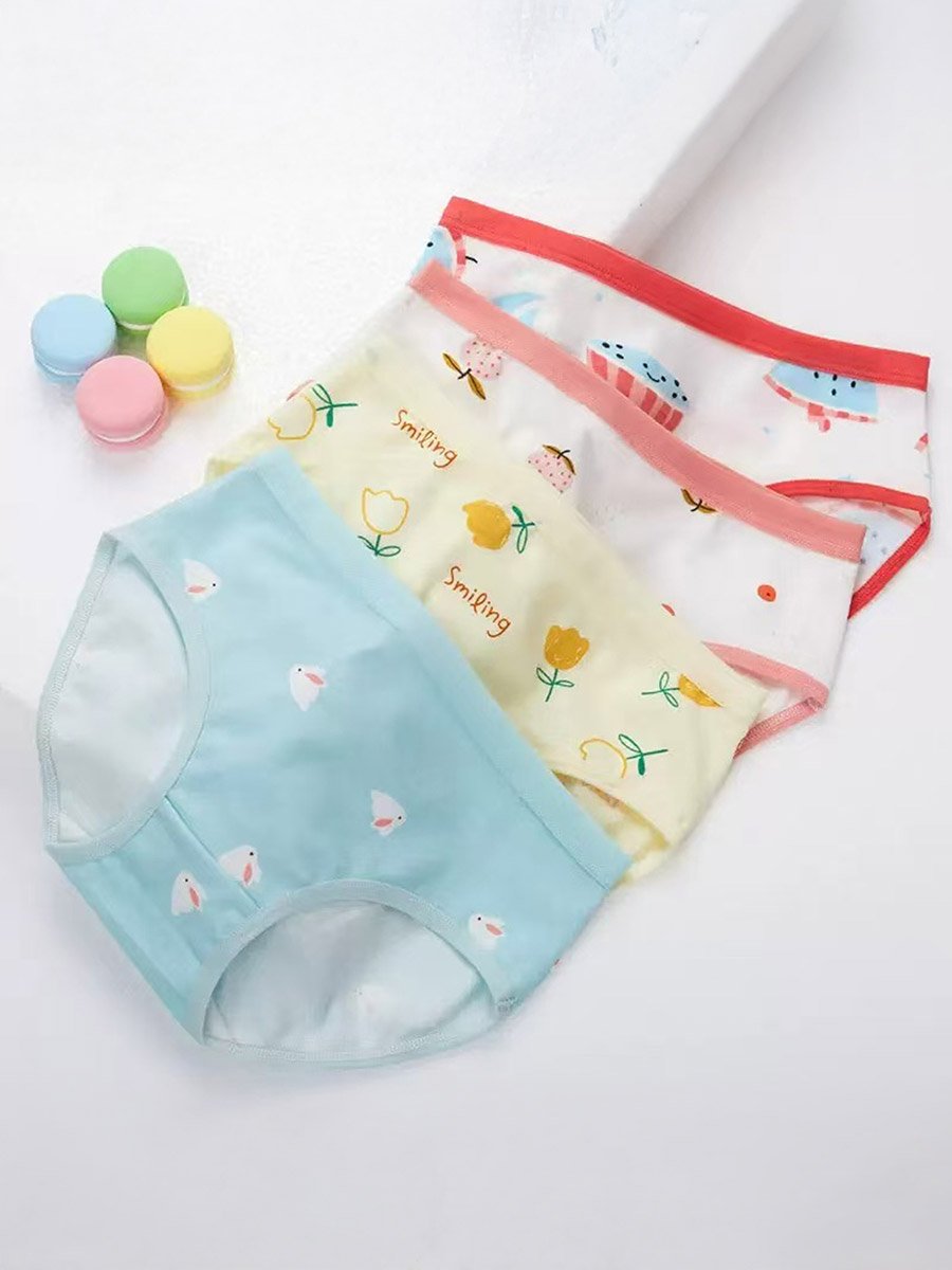 Pack of 4 - Printed Cotton Briefs