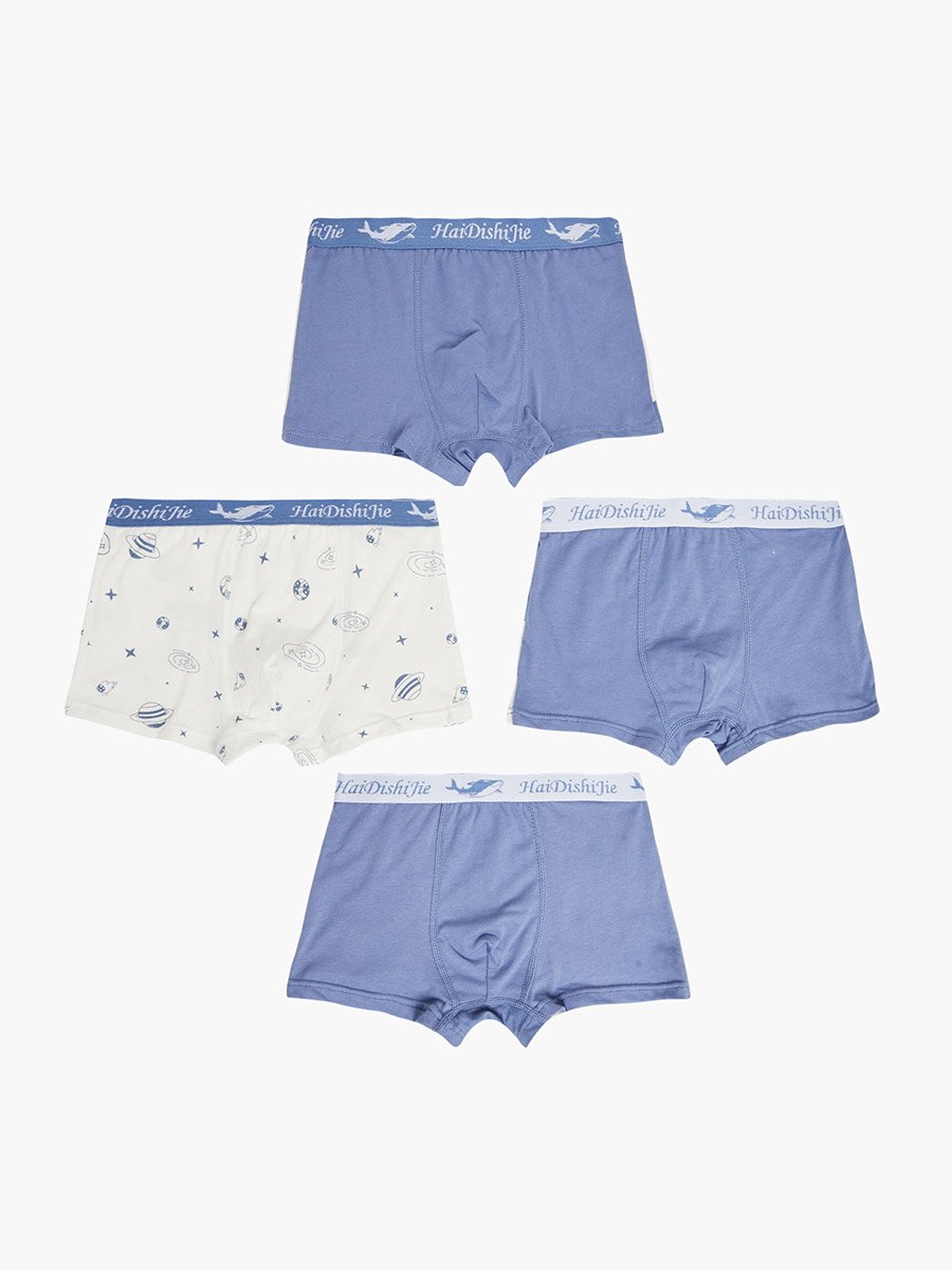 Pack of 4 - Boys Printed Cotton Boxers