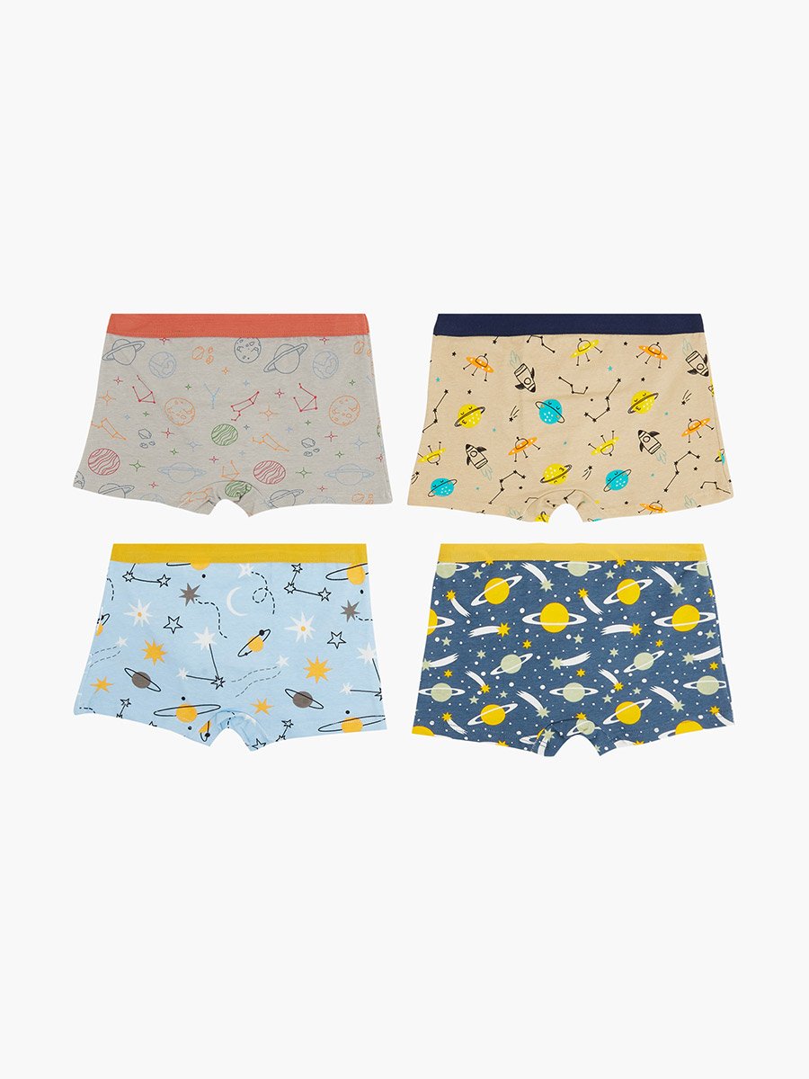 Pack of 4 - Boys Printed Cotton Boxers