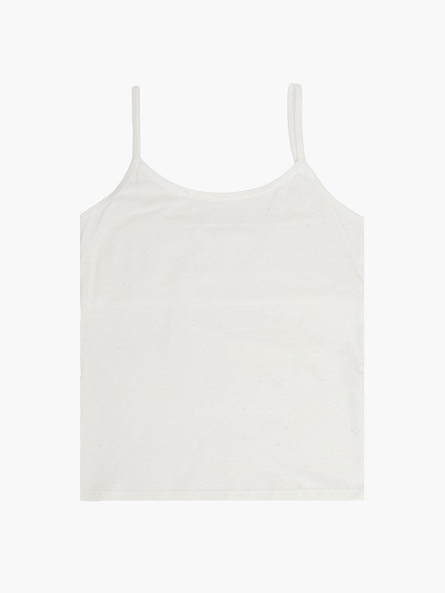 Girls Off White Cotton Vest