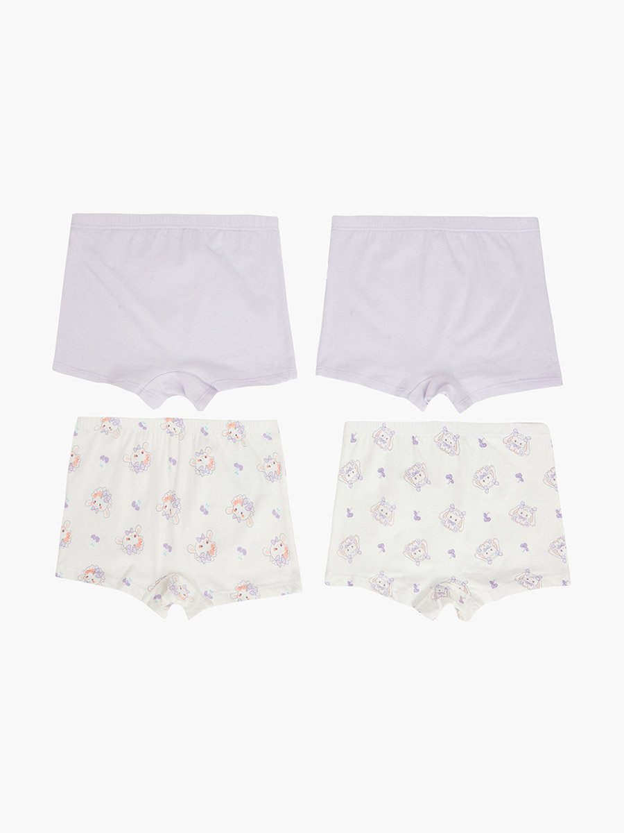 Pack of 4 - Girls Printed Cotton Briefs