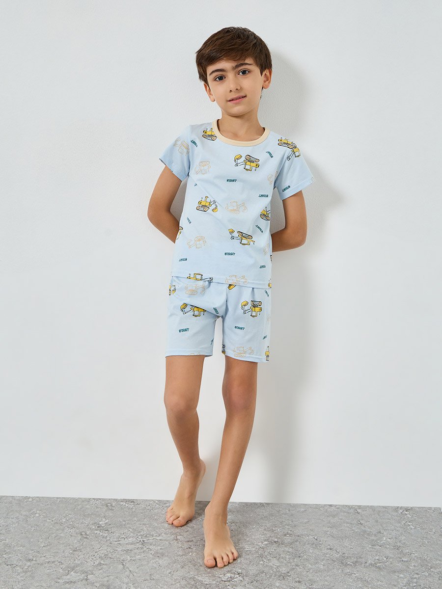 Boys Truck Print T-Shirt and Shorts Set