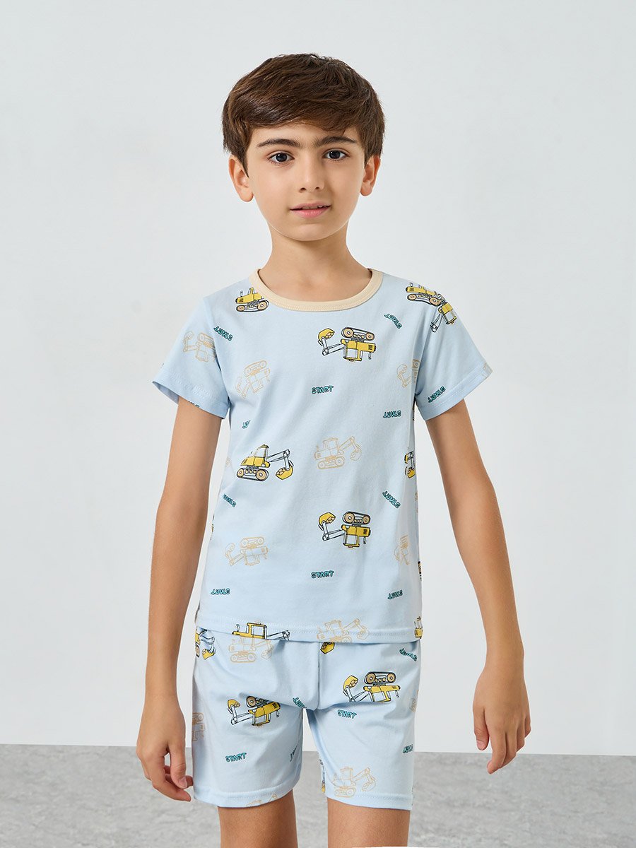 Boys Truck Print T-Shirt and Shorts Set