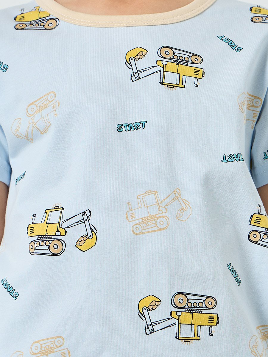 Boys Truck Print T-Shirt and Shorts Set