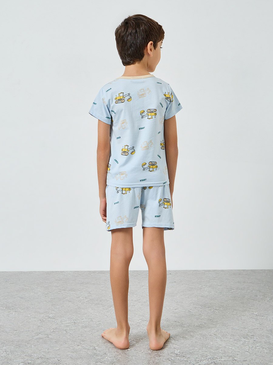 Boys Truck Print T-Shirt and Shorts Set