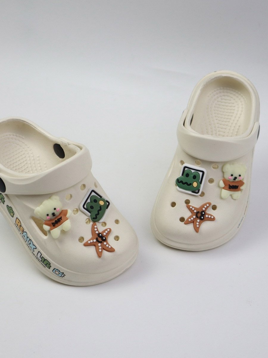 Girls White Clogs with Charms