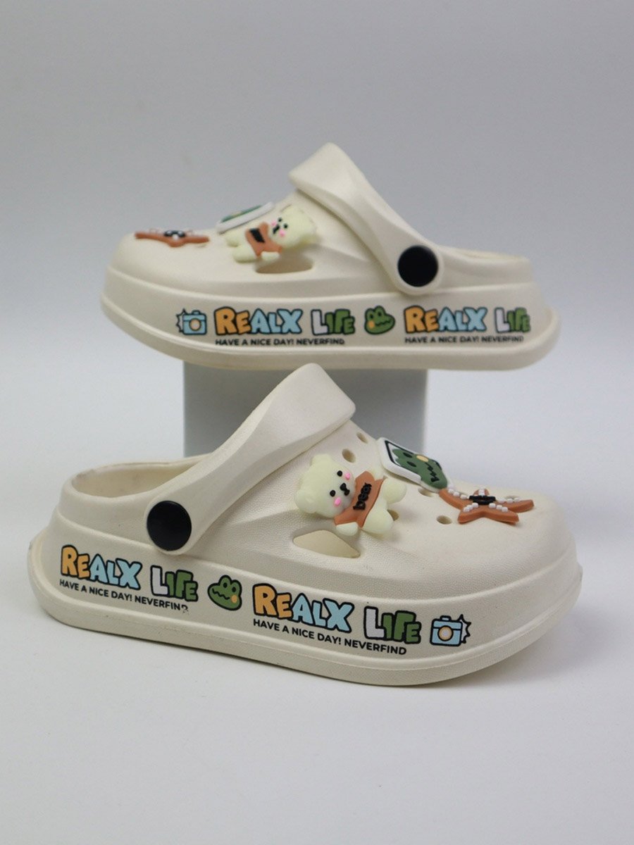 Girls White Clogs with Charms