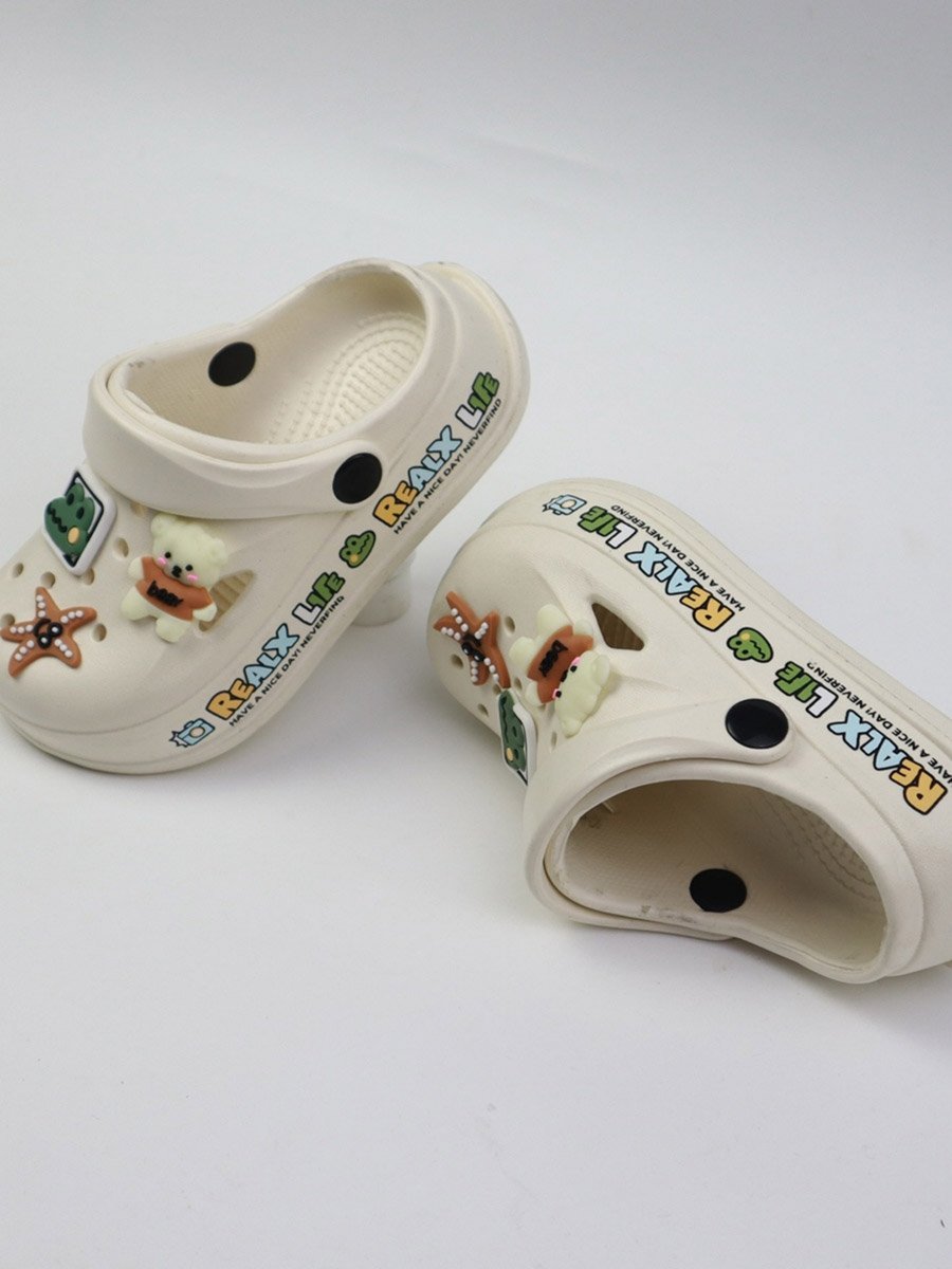 Girls White Clogs with Charms