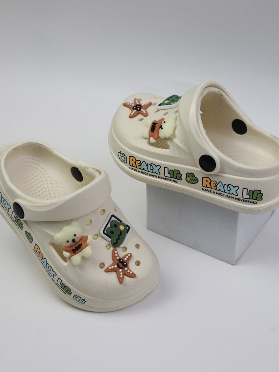 Girls White Clogs with Charms
