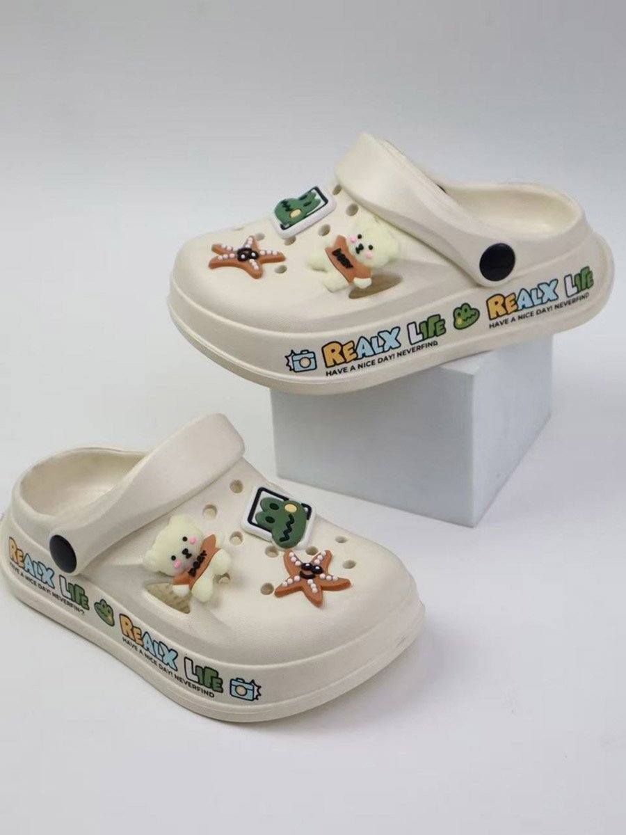 Girls White Clogs with Charms