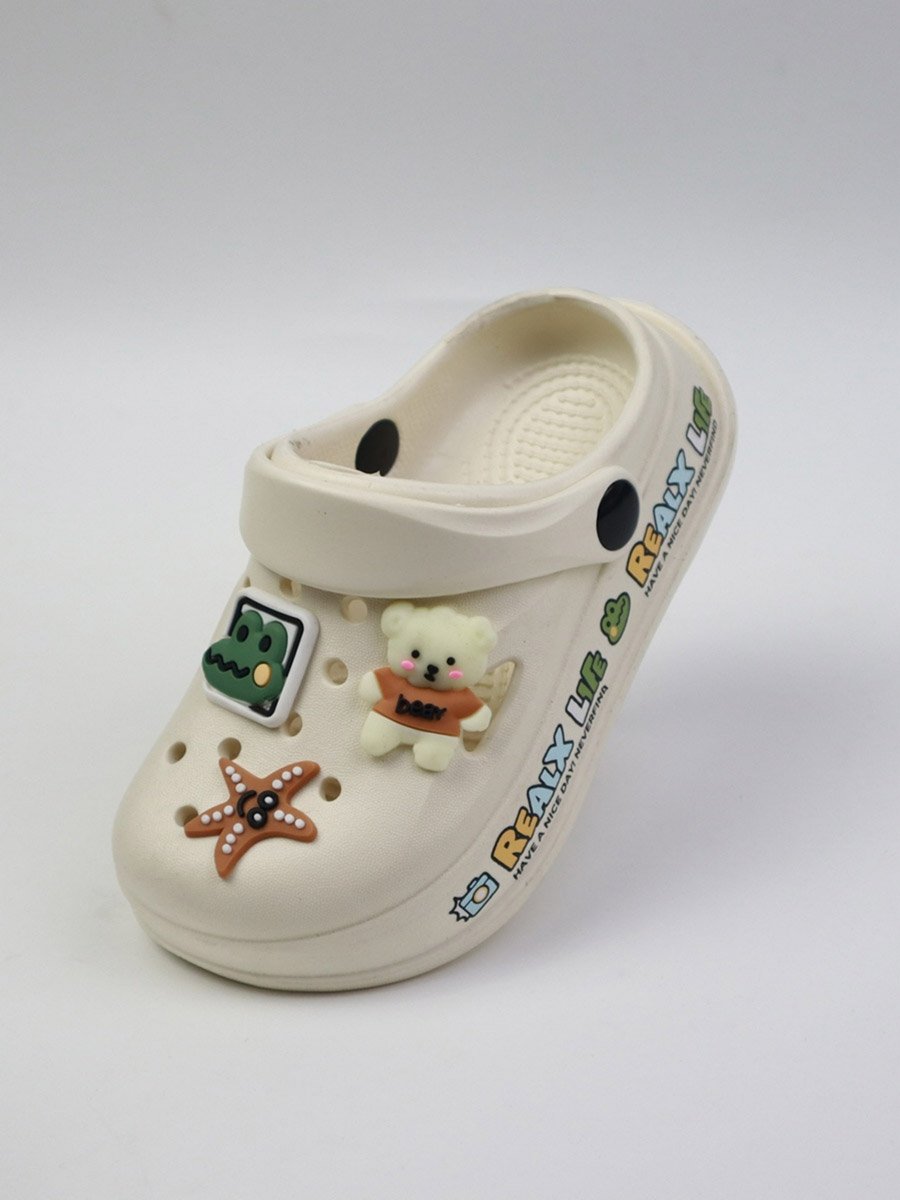 Girls White Clogs with Charms
