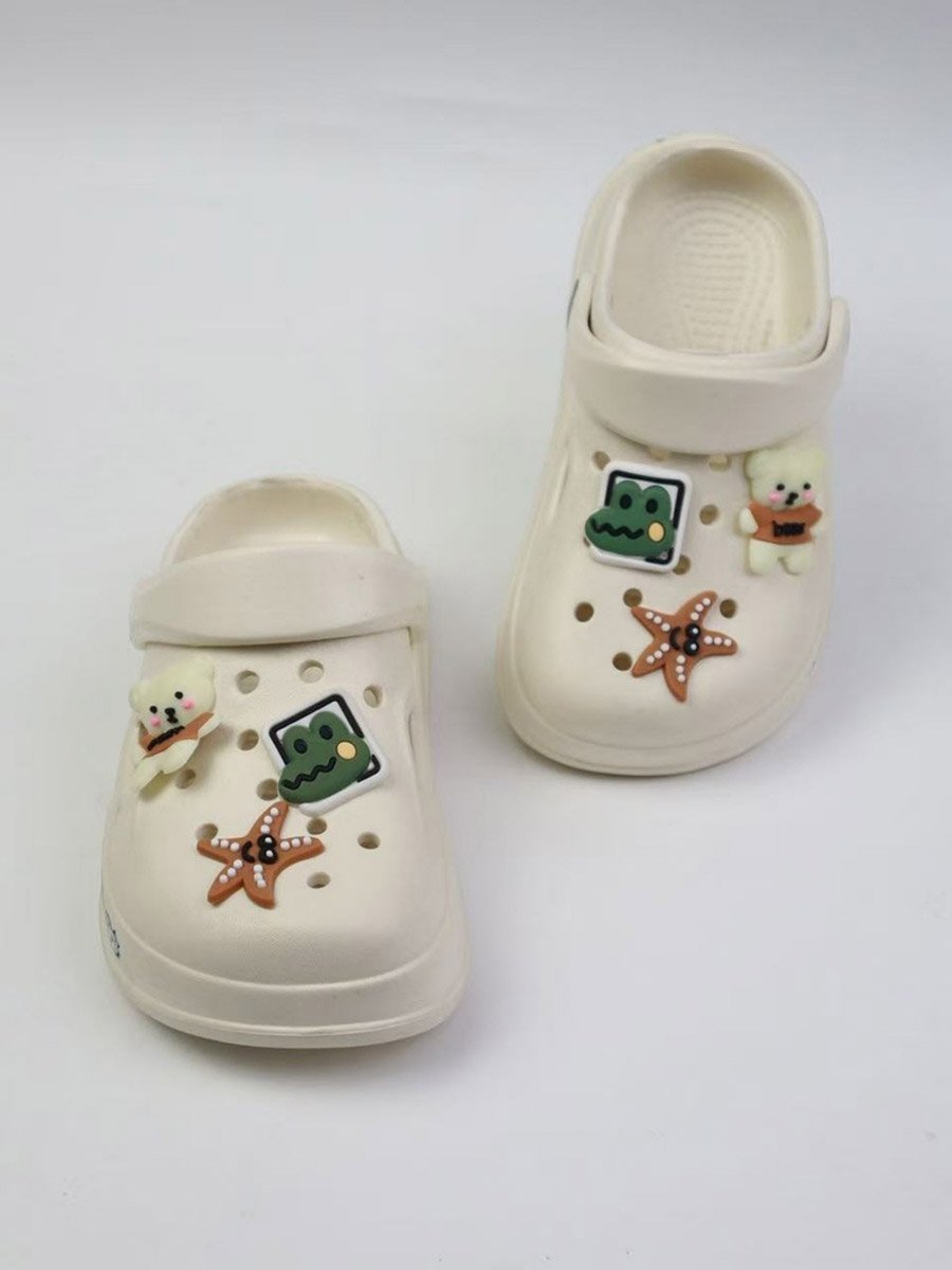 Girls White Clogs with Charms