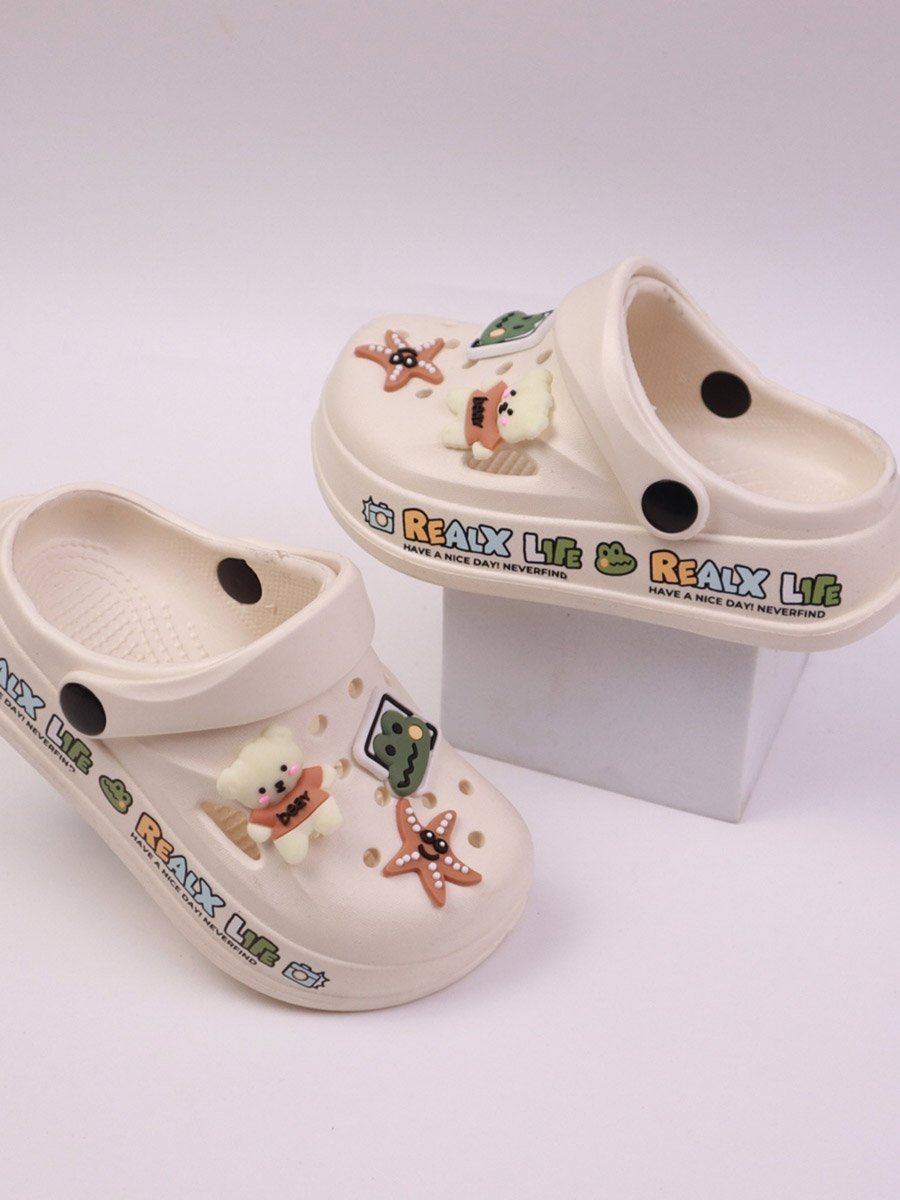 Girls White Clogs with Charms