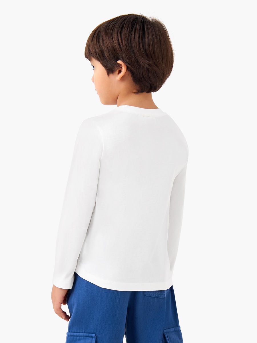 Cotton Crew Neck T-Shirt with Slogan Print