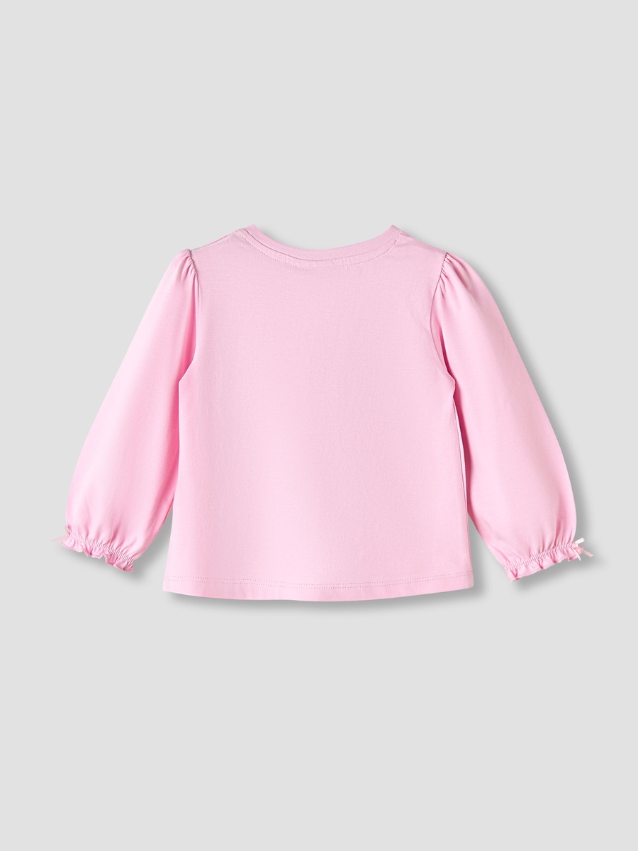 Cotton Round Neck T-Shirt with Snap Button Closure