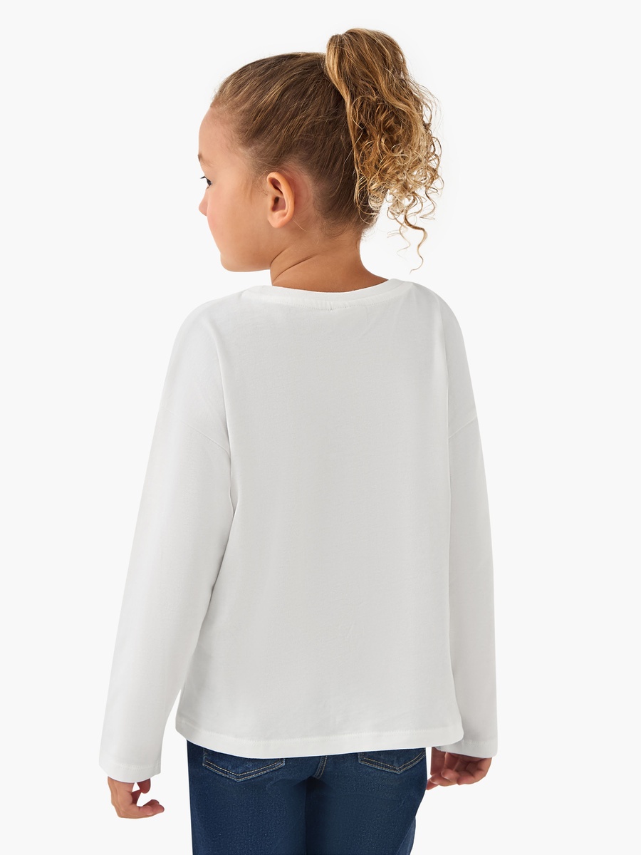 Crew Neck Long Sleeve T-Shirt with Sequin Detail