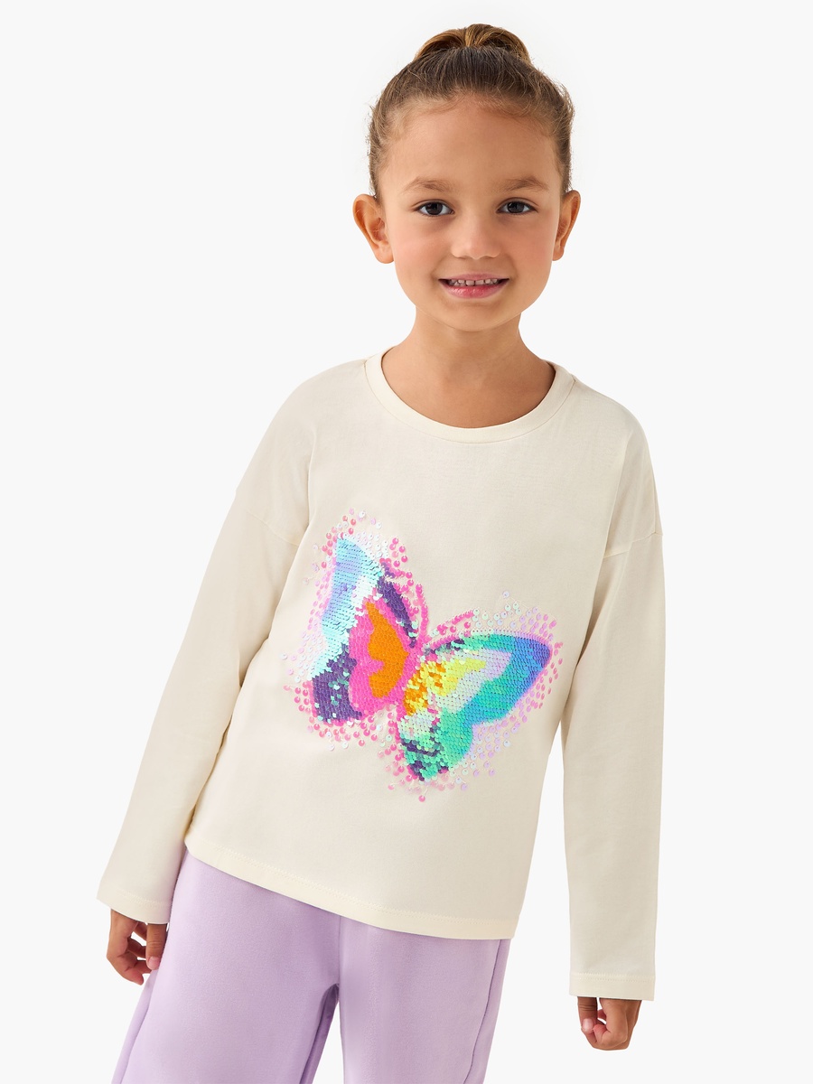 Round Neck Long Sleeve T-Shirt with Embellishment