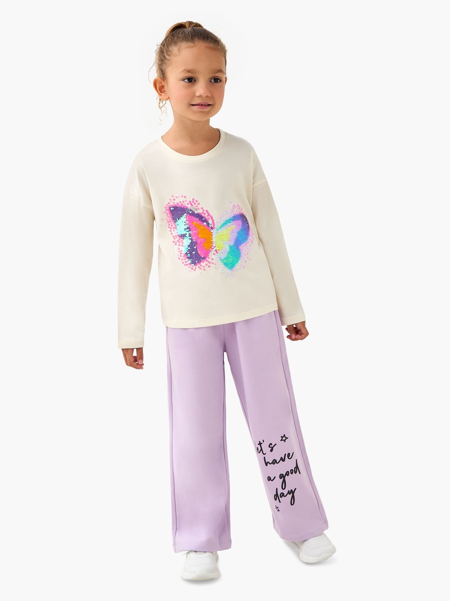 Round Neck Long Sleeve T-Shirt with Embellishment