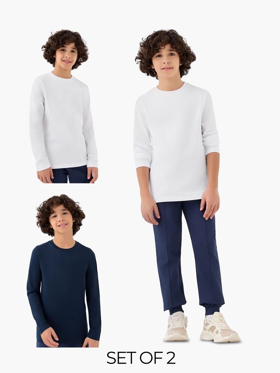 Set of 2 - Crew Neck Long Sleeve T-Shirt