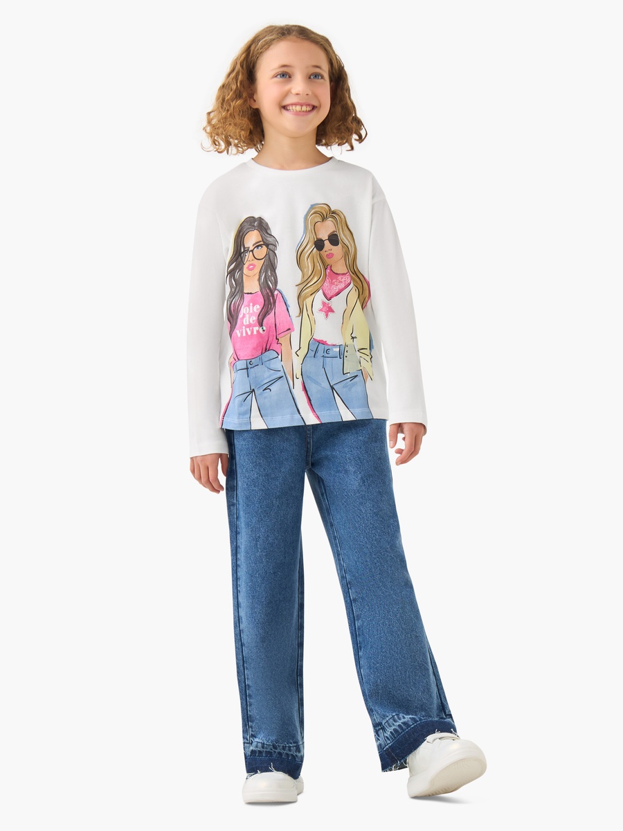Cotton Crew Neck T-Shirt with Graphic Print