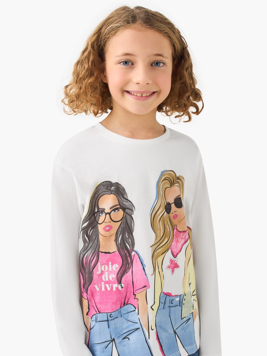 Cotton Crew Neck T-Shirt with Graphic Print