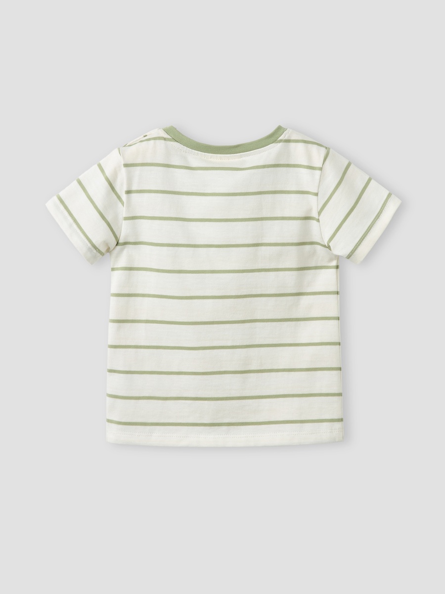 Crew Neck Short Sleeves T-Shirt with Stripes