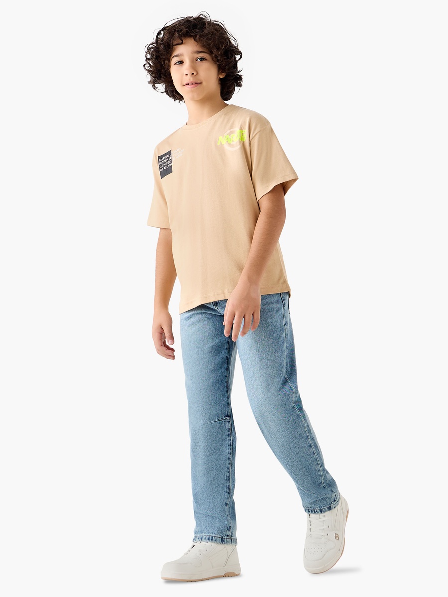 Crew Neck Short Sleeves T-Shirt with Naruto Print