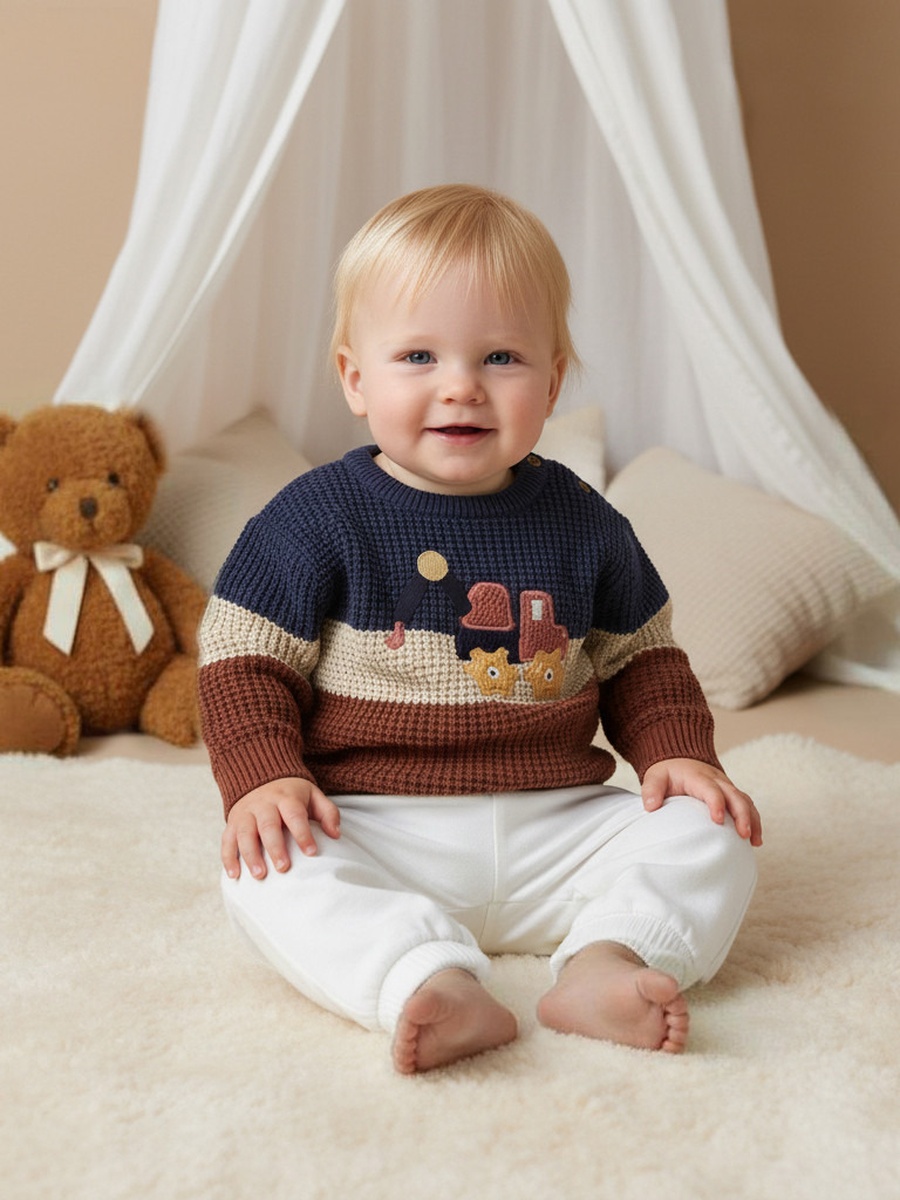 Embroidered Sweater with Long Sleeves