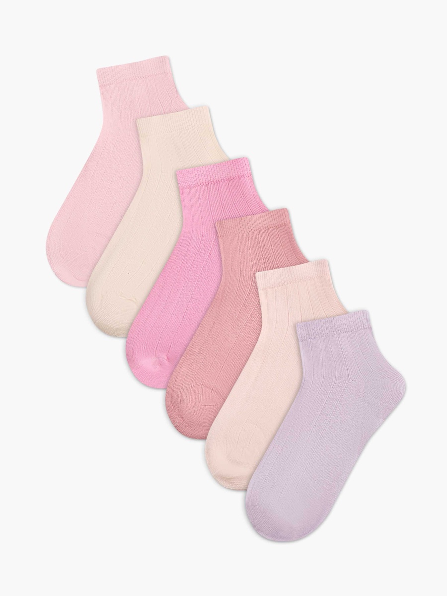 Solid Ankle Length Socks - Set of 6