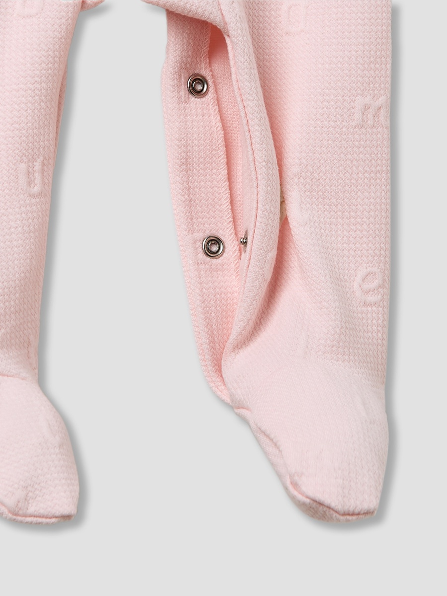 Cotton Collared Sleepsuit with Closed Feet and Long Sleeves