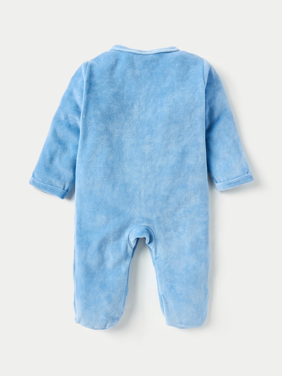 Rocket Applique Closed Feet Sleepsuit with Long Sleeves