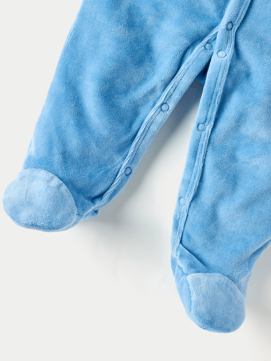Rocket Applique Closed Feet Sleepsuit with Long Sleeves