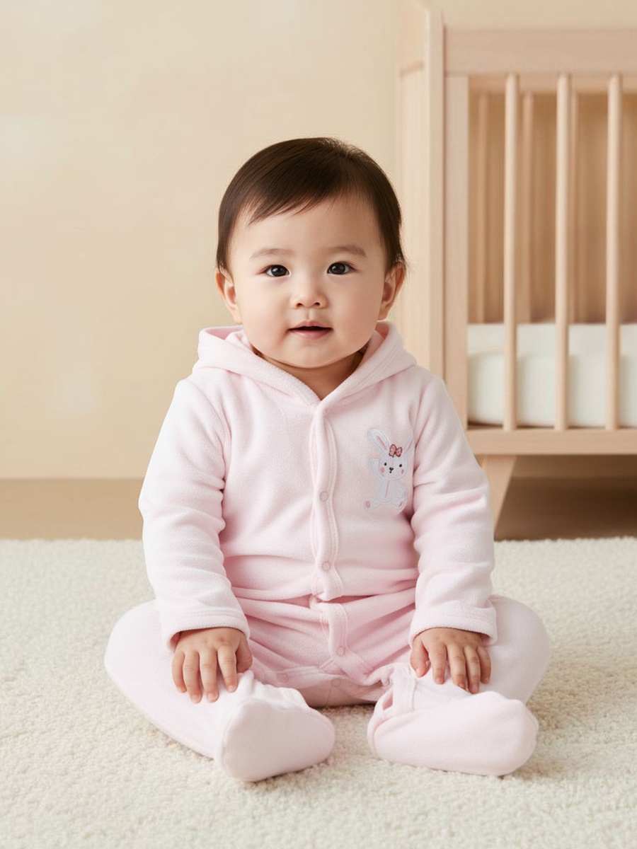Rocket Applique Closed Feet Sleepsuit with Long Sleeves