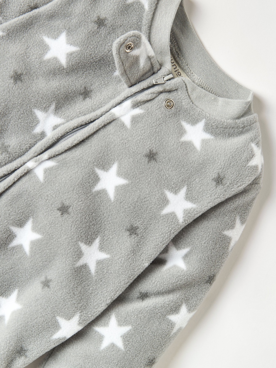 All-Over Star Print Fleece Sleepsuit with Zip Closure