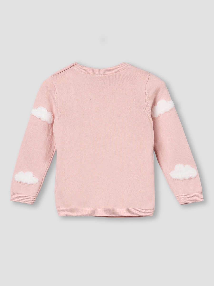 Cotton Round Neck Long Sleeves Pyjama Set with Cloud Knit Design