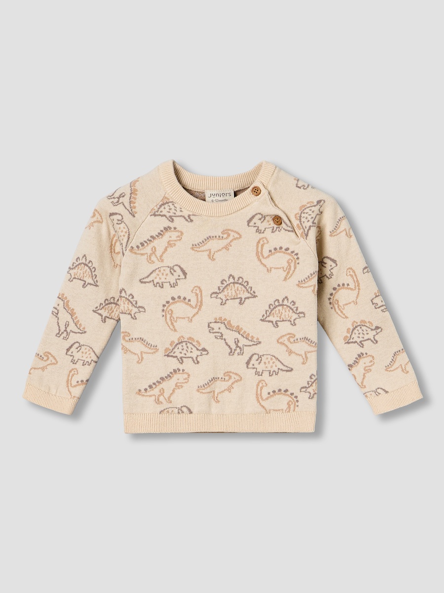 Cotton Long Sleeves Pyjama Set with Dinosaur Print